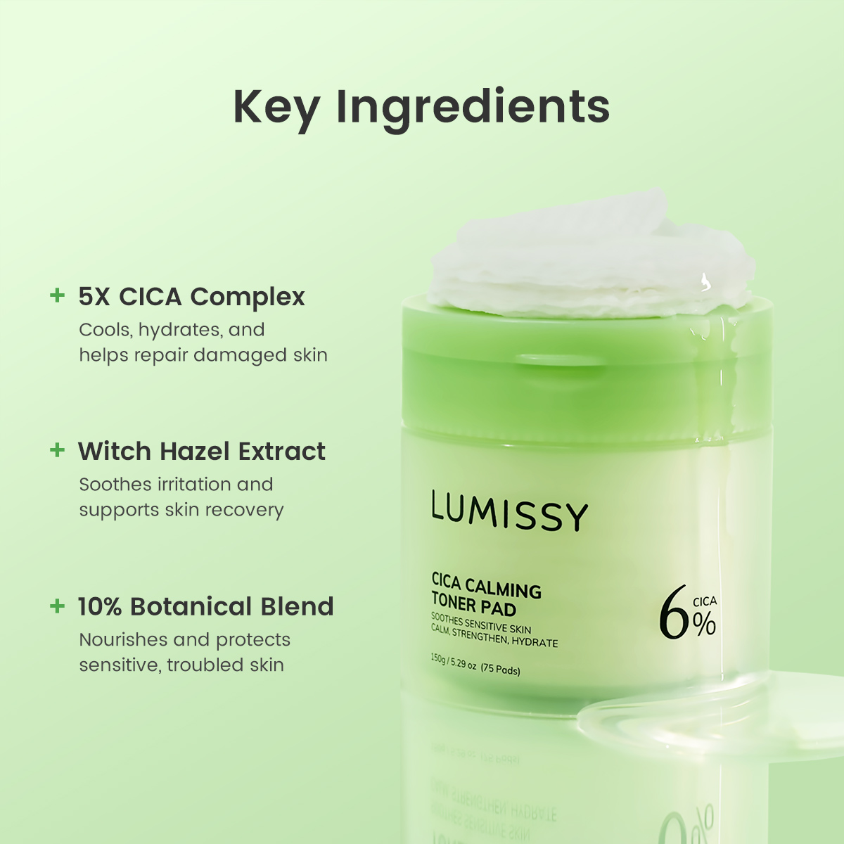 cica toner pads for skin soothing and hydration